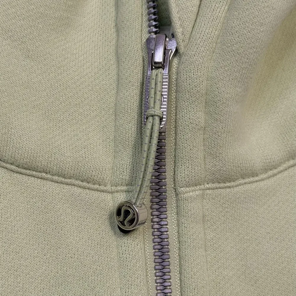 Lululemon Scuba Hoodie Womens XS/S Green 1/2 Zip Fleece Cropped Thumbholes